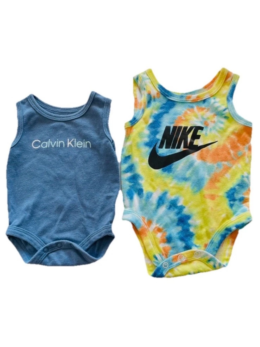 Calvin Klein Blue Baby & Nike Tie Dye Onesie Bodysuit 0-3 month Baby